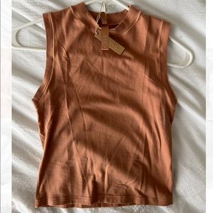 SKIMS NWT Stretch Cotton Jersey Mock Neck Tank